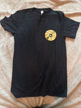 Black Tee with Gold Vinyl Graphic
